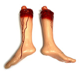 Foam Rubber and Vinyl Bloody Severed Pair of feet Stump for horror movie, television or live theater props.