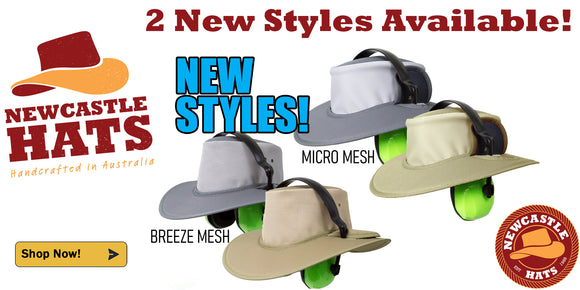 Khaki and Grey Newcastle Headphones hat in 2 new styles; Breeze Mesh & Micro Mesh available at Dependable Expendables