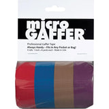 microGaffer dark colors 1" purple, tan, blue and red Gaff Pack on small core.
