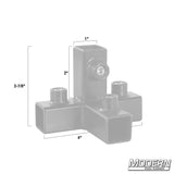 Modern Studio Equipment Tee with Brace for 3/4" Square Tube