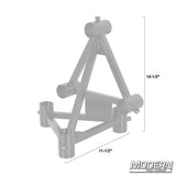 Modern Studio Equipment Pass Through Vertical Pipe Truss Corner for 1-1/2" Speed-Rail®
