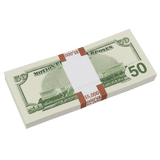 Money Prop - 2000 Series $50 Full Print $5,000 Stack - Dependable Expendables