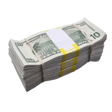 Money Prop - 2000 Series $10 ✔️RealAged™ Full Print $3,000 Bundle - Dependable Expendables