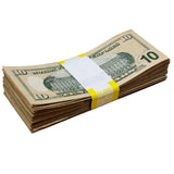 Money Prop - New Series $10 ✔️RealAged™ Full Print $1,00 Stack - Dependable Expendables