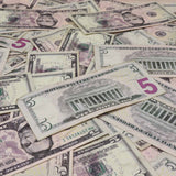 Money Prop - New Series $5 ✔️RealAged™ Full Print $500 Stack - Dependable Expendables