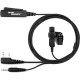 On Set Headsets Filmpro X K1 Kenwood 2-pin connector compatible surveillance walkie talkie headset in black.
