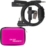 Black On Set Headsets FilmPro X Walkie Headset with 3.5mm Input and purple Case