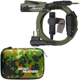 On Set Headsets™️ FilmPro X Walkie Headset M1 w/3.5mm Input (Green Camouflage) and FREE Case (Various Colors)