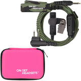 Camo On Set Headsets FilmPro X Walkie Headset with 3.5mm Input and free pink Case