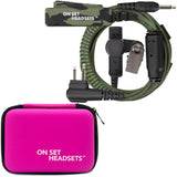 Camo On Set Headsets FilmPro X Walkie Headset with 3.5mm Input and free purple Case