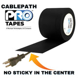 Pro Tapes Cable Path Tape is a premium vinyl coated cloth tape that is coated on both edges with a premium cured rubber adhesive system for safely securing cable run tape downs for video, film and theater production - Dependable Expendables