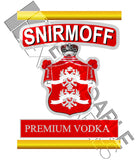 SMASHProps Single Self Snirmoff Smirnoff Vodka Adhesive Snirmoff Bottle Label - License and Royalty Free for Film Use Dependable Expendables Dallas Texas
