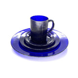 Translucent Cobalt Blue SMASHProps Breakaway 4 Piece Place Setting - Dependable Expendables