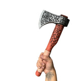 unpainted Foam Rubber Throwing Hand Axe Celtic Norse Viking Style safety prop for safe stunt work or choreographed fight scene for television, film or live theater.