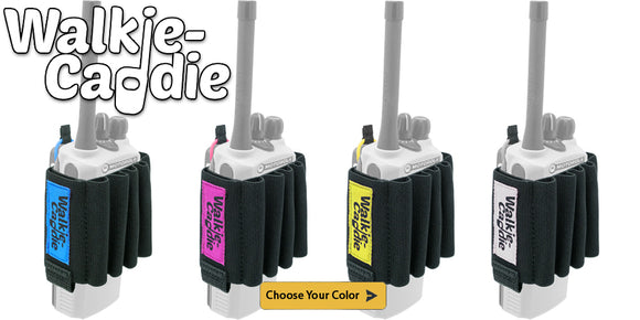Blue Pink Yellow White Walkie Caddie pen and tool organizer - Dependable Expendables Dallas Texas