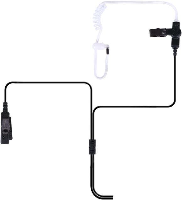 Generic black 2 pin Motorola compatible surveillance headset for walkie talkies. 