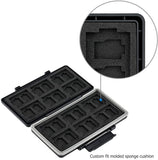 36 Slots Memory Card Case Water-Resistant Anti-Shock Memory Card Wallet for 24 Micro SD SDXC SDHC TF Cards and 12 SD SDXC SDHC Cards - Dependable Expendables