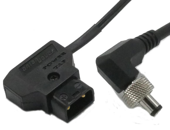 PowerTap to 2.1 Short Right-Angle DC Locking Power Cable used for drawing power from camera batteries on film and video sets.
