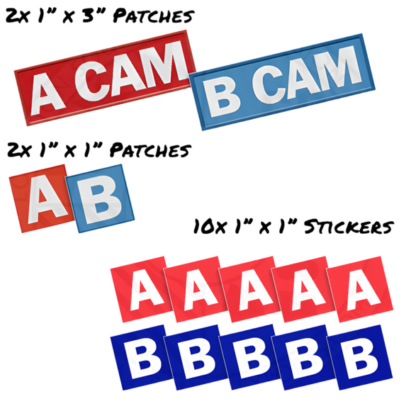 Velcro Last Look Labels Phrases Fashion Packs for camera A and B units