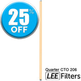 Lee Filters 206 Quarter CTO Orange 48" x 25' Gel Roll on 1" Core - Dependable Expendables