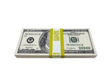Money Prop Series 2000 $100 Crisp New $10,000 Full Print Stack realistic on screen cash for music videos, television, movies and theater.