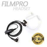 On Set Headsets™️ FilmPro Solo Walkie Surveillance Headset with 2-Pin Motorola M1 Connector - Dependable Expendables