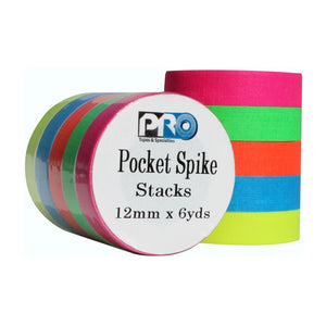 Pro Tapes® Pro Pocket Spike half inch Fluorescent 5 pack  Pink, Yellow, Green, Orange, Blue - Dependable Expendables