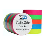 Pro Tapes® Pro Pocket Spike half inch Fluorescent 5 pack  Pink, Yellow, Green, Orange, Blue - Dependable Expendables
