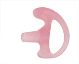 Frosted Pink Surveillance Ear Piece Mold for Acoustic Tubes used with walkie talkies in television, film and live event production.
