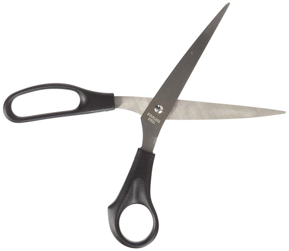 8 inch Long Westcott 13135 Stainless Steel Shears with Black handles - Dependable Expendables